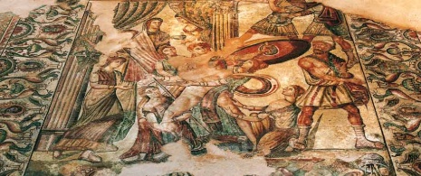 Mosaic in the Roman town of La Olmeda