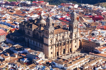 Vista aérea da catedral de Jaén (Andaluzia)