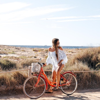 Touriste à vélo, Formentera