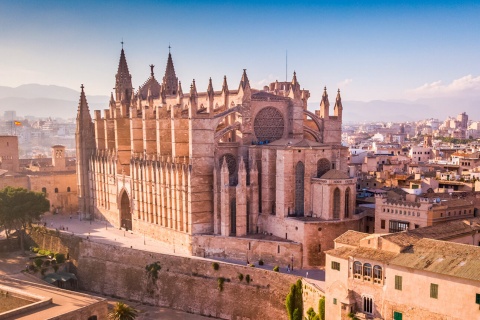 Vue aérienne de la Seu, la cathédrale de Palma de Majorque