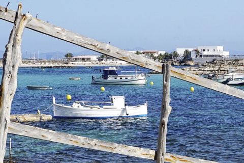 Es Pujols, en la isla de Formentera (Islas Baleares)