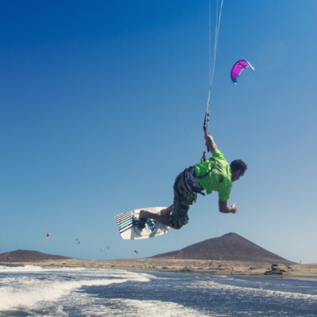 Kitesurfing in El Médano, Tenerife (the Canary Islands)