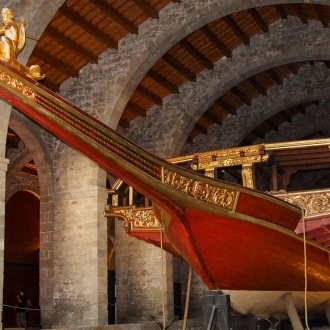 バルセロナ海洋博物館のカラベラ船