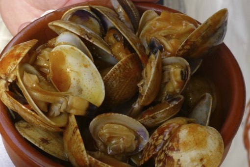 Venusmuscheleintopf, eines der typischen Gerichte auf dem Meeresfrüchtefest in O Grove (Pontevedra, Galicien)