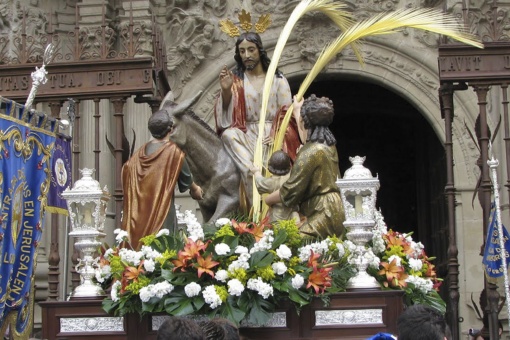 Procissão de ‘La Borriquilla’, no Domingo de Ramos, na Semana Santa de Logroño (La Rioja)