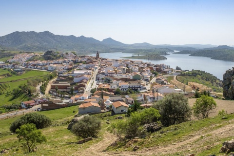 Panoramic view of Alange (Badajoz, Extremadura)