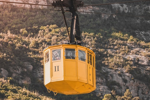 Cable car on Montserrat mountain