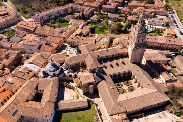 Aerial view of Burgo de Osma Cathedral