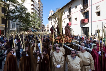Procesión del Domingo de Ramos en la Semana Santa de Gandía (Valencia)