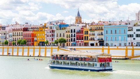 Calle Betis from the bridge to Triana, in Seville
