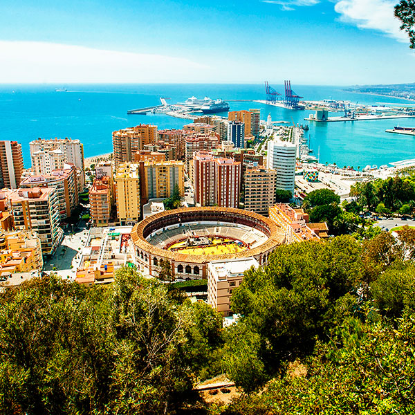 Blick auf die Stadt Málaga