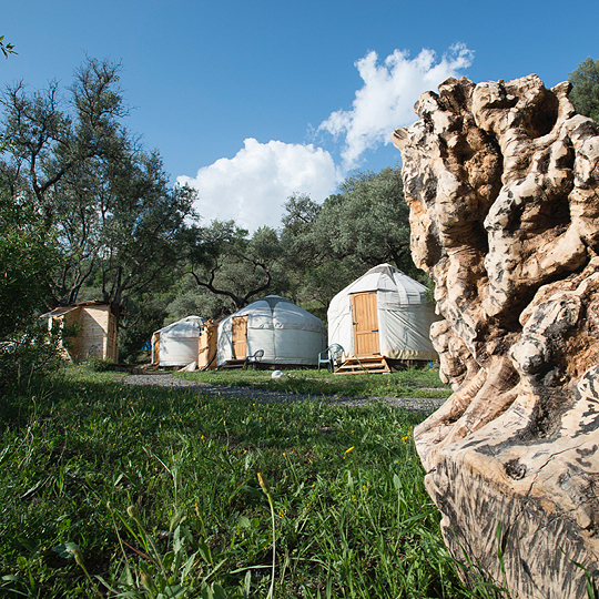 Yurts in a retreat near Lanjarón in Granada, Andalusia