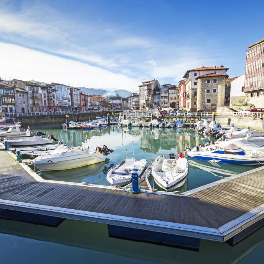 View of the Port of Llanes in Asturias