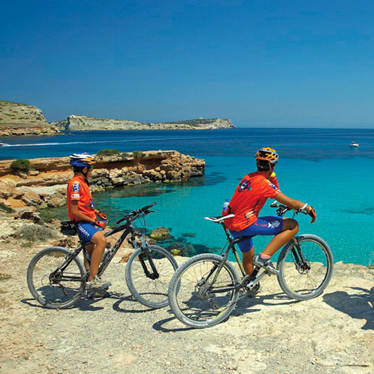 Bicycle touring in Menorca.