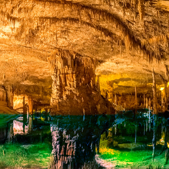 Views of the interior of the Caves of Drach in Mallorca