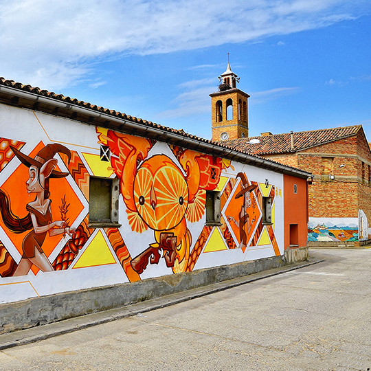 Arte sobre un mural en Penelles, Cataluña