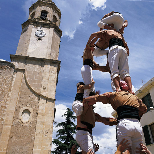 Formação de “castell” ou torre humana em Tarragona