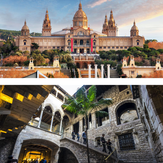 U góry: Narodowe Muzeum Sztuki Katalonii (MNAC) / U dołu: Muzeum Picassa w Barcelonie © csp