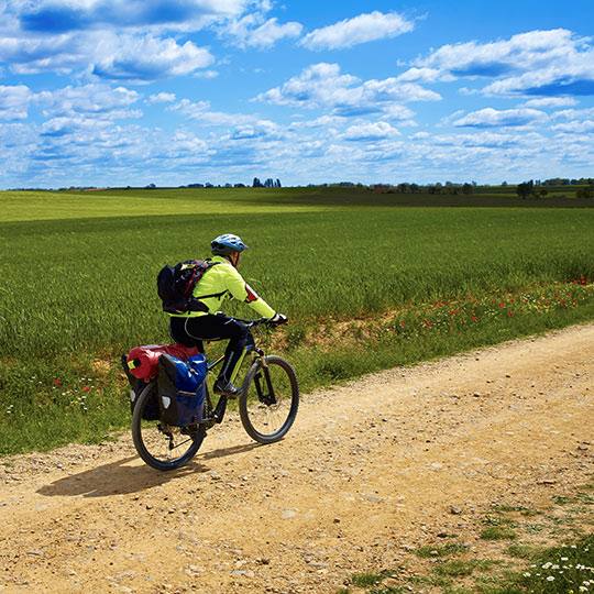 A cyclist on the Silver Route