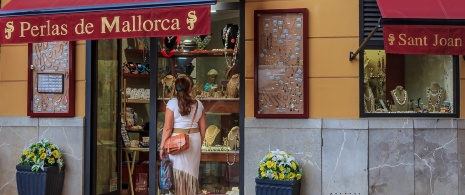 Tienda de perlas en Mallorca, España