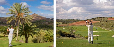 Links: Sheraton Salobre Golf Gran Canaria / rechts: Golfclub Cabanillas (Kastilien-La Mancha)