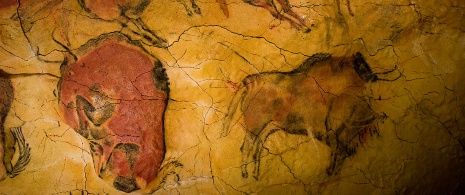 Reprodução de bisões no Museu de Altamira, Santilla del Mar