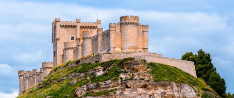 Blick auf die Burg Peñafiel in Valladolid