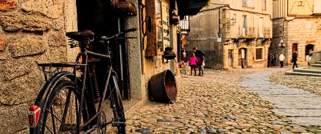 Cobbled street in La Alberca, Salamanca