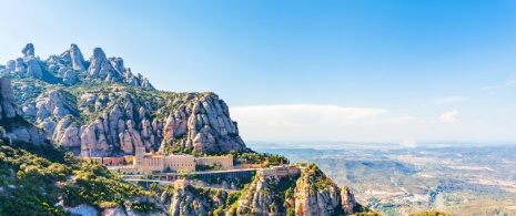 Blick auf den Berg Montserrat in Barcelona, Katalonien