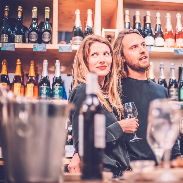 Couple in a wine shop