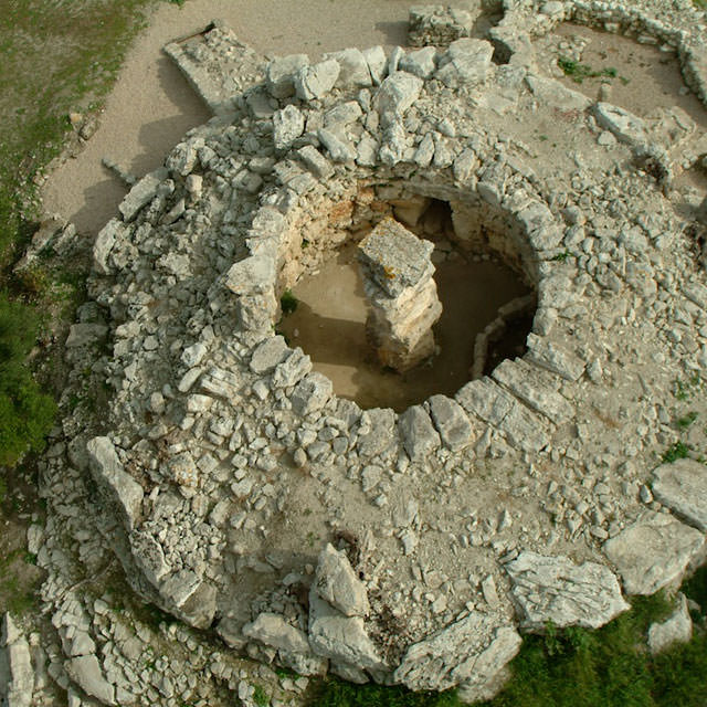 Aerial view of a Talayot in Son Fornes
