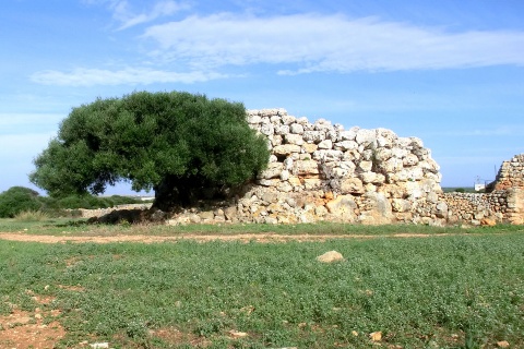 Three talayots from the Talaiotic settlement at Montefí, Ciudadela, Menorca