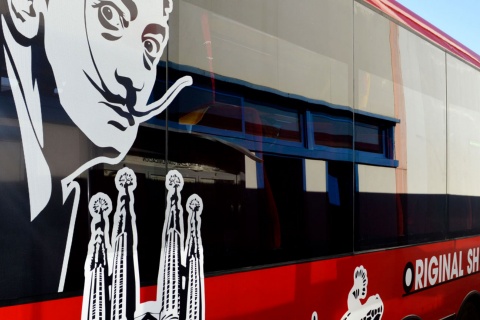 Theaterbus von Barcelona von außen
