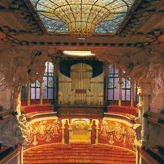 Interior do Palau de la Música Catalana, em Barcelona