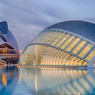 Night visit to the City of Arts and Sciences, Valencia