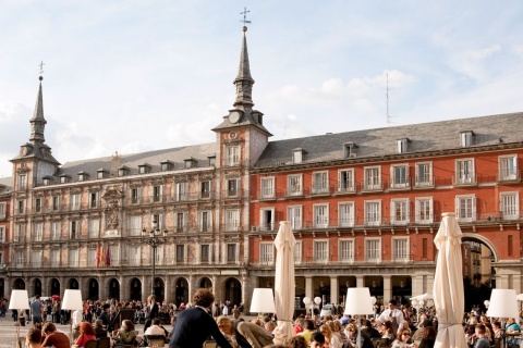 Terrasses sur la Plaza Mayor de Madrid