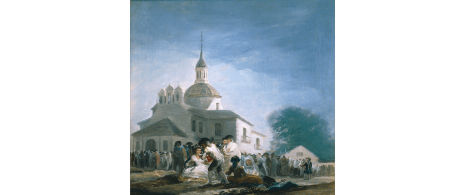 祭りの日のサン・イシドロ礼拝堂フランシスコ・デ・ゴヤ。キャンバス地油彩、41.8x43.8cm。1788年