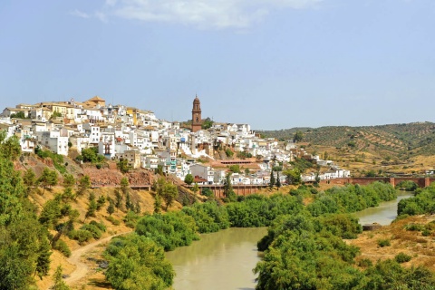 View of Montoro (Cordoba, Andalusia) next to the River Guadalquivir