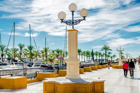 Seafront promenade in Fuengirola (Malaga, Andalusia)