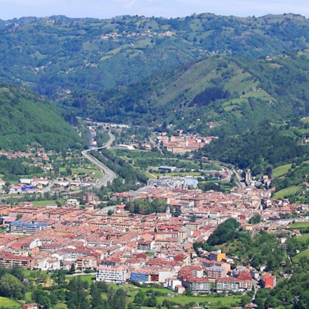 View of Pola de Laviana, Asturias