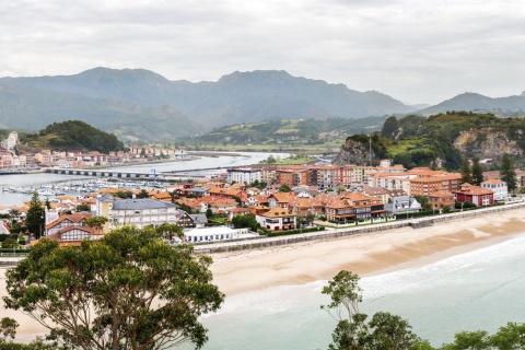 Panoramic view of Ribadesella in Asturias