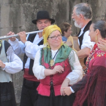 Traditional Galician folk music group in the Fiestas of San Froilán