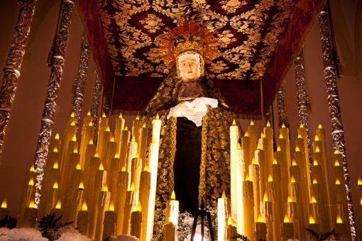 Sculpture of the Virgin of Sorrows during Easter in Calahorra (La Rioja)