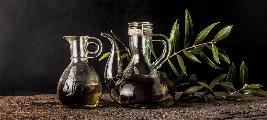 Garrafas de azeite de oliva