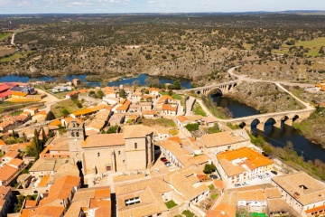 Veduta aerea di Ledesma (Salamanca, Castiglia e León)