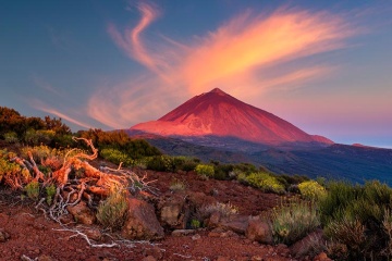 Zachód słońca w Parku Narodowym Teide