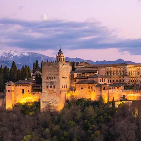 Vistas da Alhambra ao pôr do sol, Granada