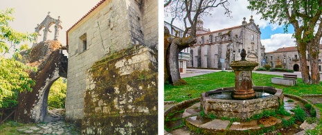 左：エスゴスにあるサン・ペドロ・デ・ロカス修道院。右：サンタ・マリア・デ・モンテデラモ修道院