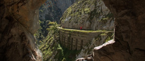 Tronçon du sentier du Cares dans le parc national des Pics d’Europe, Asturies.