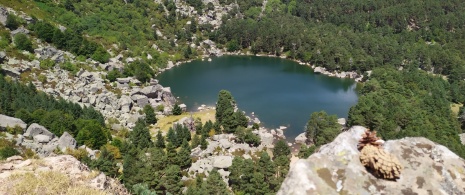 Vista da Lagoa Negra em Los Picos de Urbión, em Soria, Castilla y León